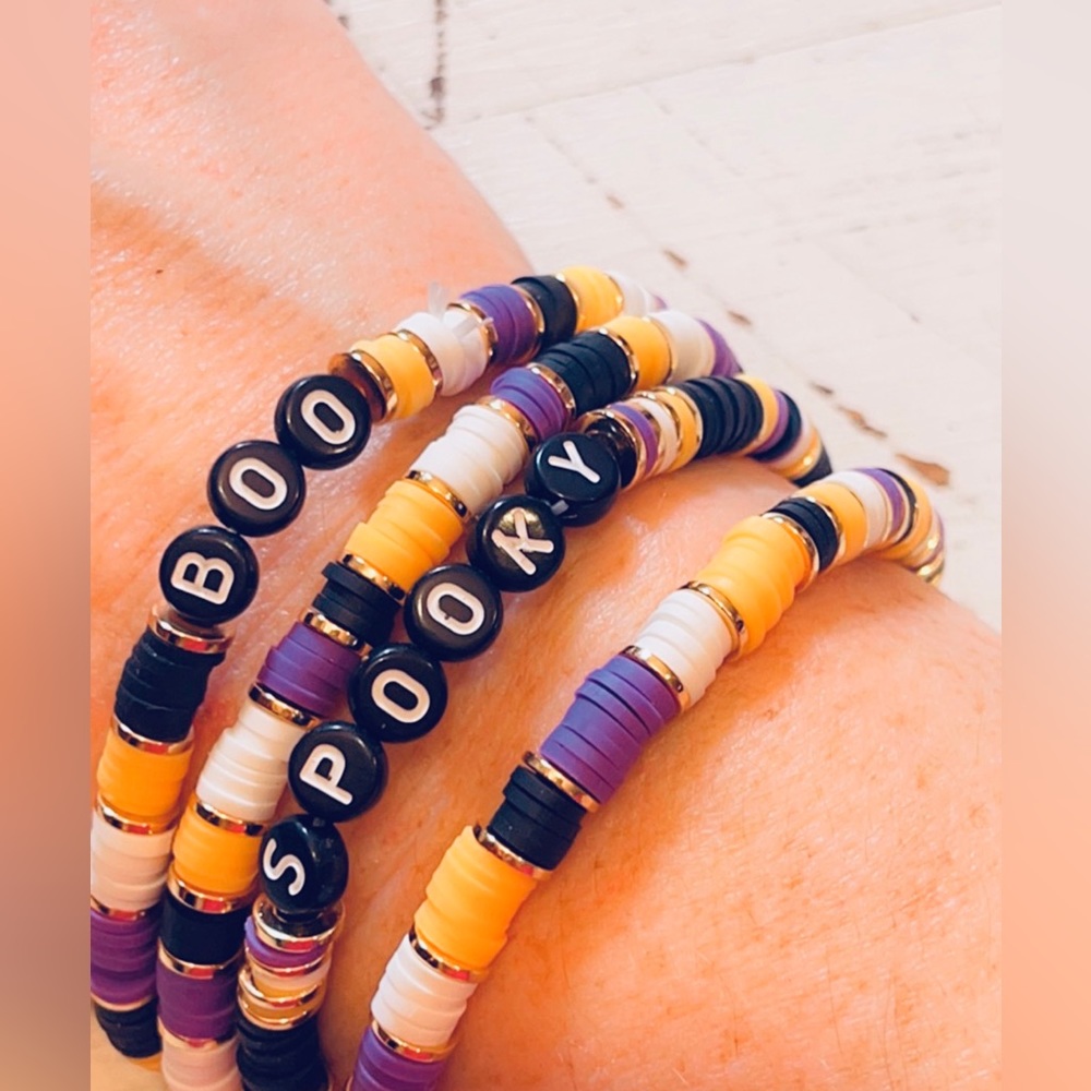 Boo 👻 Spooky 👻 Halloween Bracelet Stack